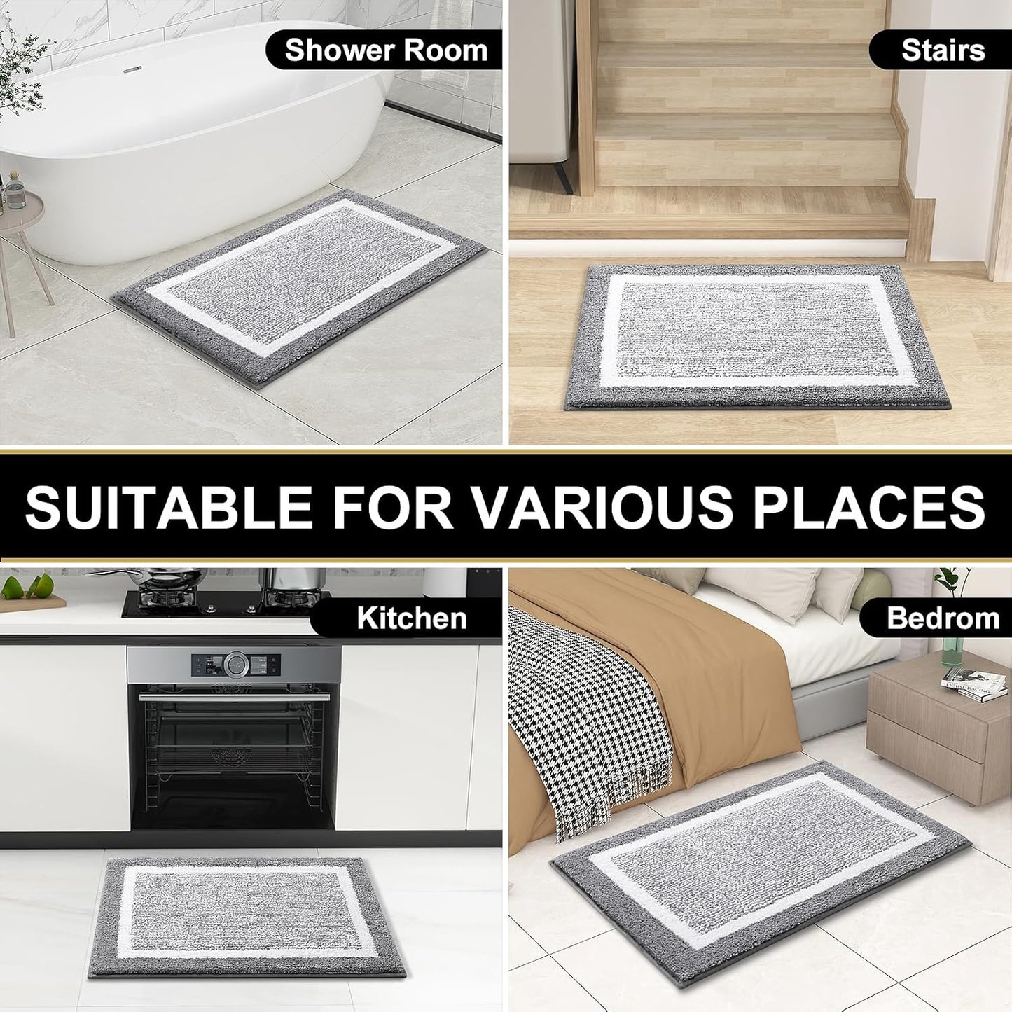 OLANLY Bathroom Rugs Sets 3 Piece,