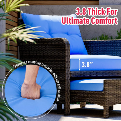 Pamapic 5 Pieces Wicker Patio Furniture Set