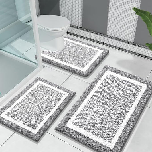 OLANLY Bathroom Rugs Sets 3 Piece,