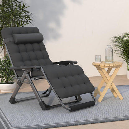 Suteck Oversized Zero Gravity Chair,33In XXL Lounge Chair w/Removable Cushion&Headrest, Reclining Camping Chair