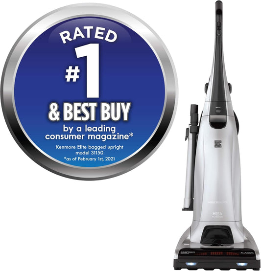 Kenmore Floor Care Elite Upright Bagged Vacuum, 26 pounds, Silver