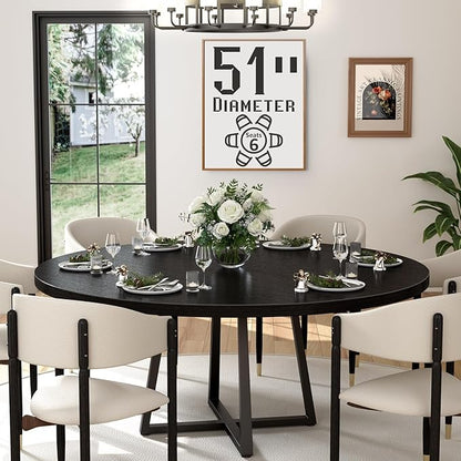 Black Round Dining Table